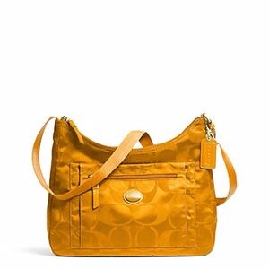 Coach Nylon Signature Shoulder Bag - Mustard F77369